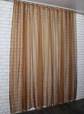 Тюль шифоновая однотонная, цвет коричневый Киев