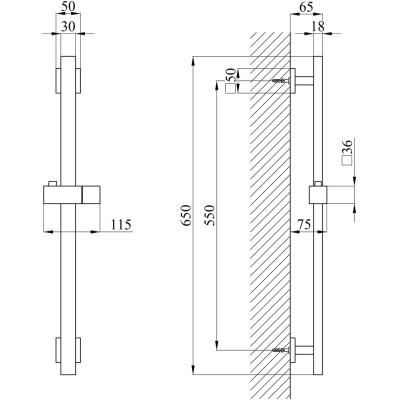 Душовий гарнітур Kroner Edelstahl Kubus-ESG010 + змішувач Edelstahl Kubus-ESG060 + штанга для душу Edelstahl Kubus-ESG23 (CVS30151) Вінниця - фото 6