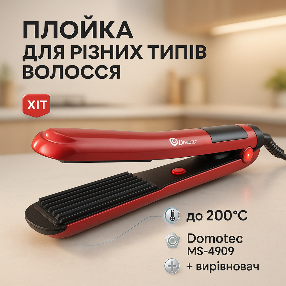 Плойка для волосся з температурним режимом Domotec MS-4909, Праска для завивки волосся PT-99 Львів - фото 13