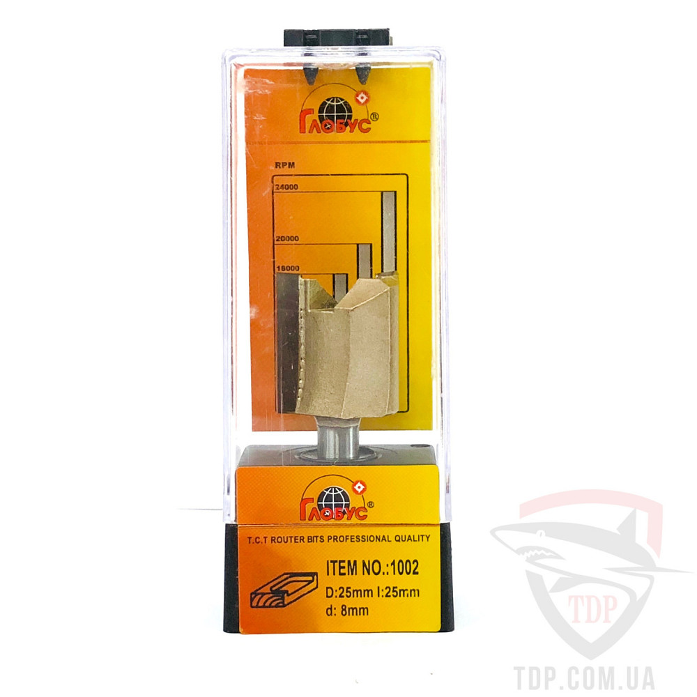 Фреза для дерева ГЛОБУС пазова пряма для вибірки під петлі 1002 D25 d8 h25 Коломия - фото 1