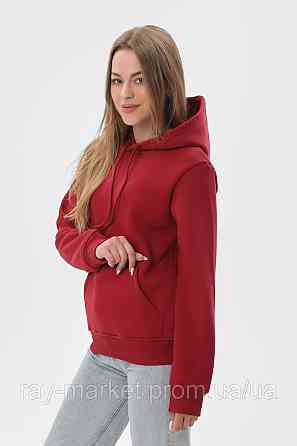 Набір жіночий худі утеплене 2шт RAY BASIC Бордовий/Темно-сірий (U0401W-Burgundy-Dark Grey) Київ