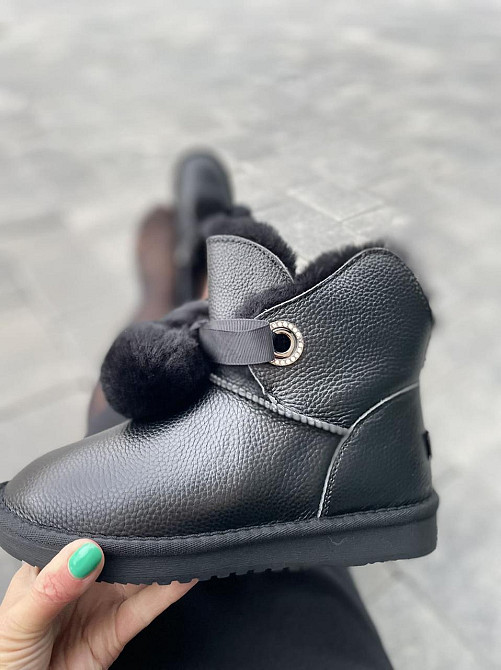 Lonza Угги жіночі LONZA чорні натуральна шкіра висота 14 см підошва 2 см (A8032-7A 4843) Коломыя - изображение 1