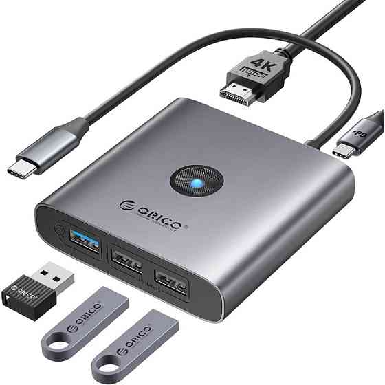 Концентратор USB Type-C Orico FAX3-5P-GY-EP Grey (CA914227) ( Сірий ) Харків