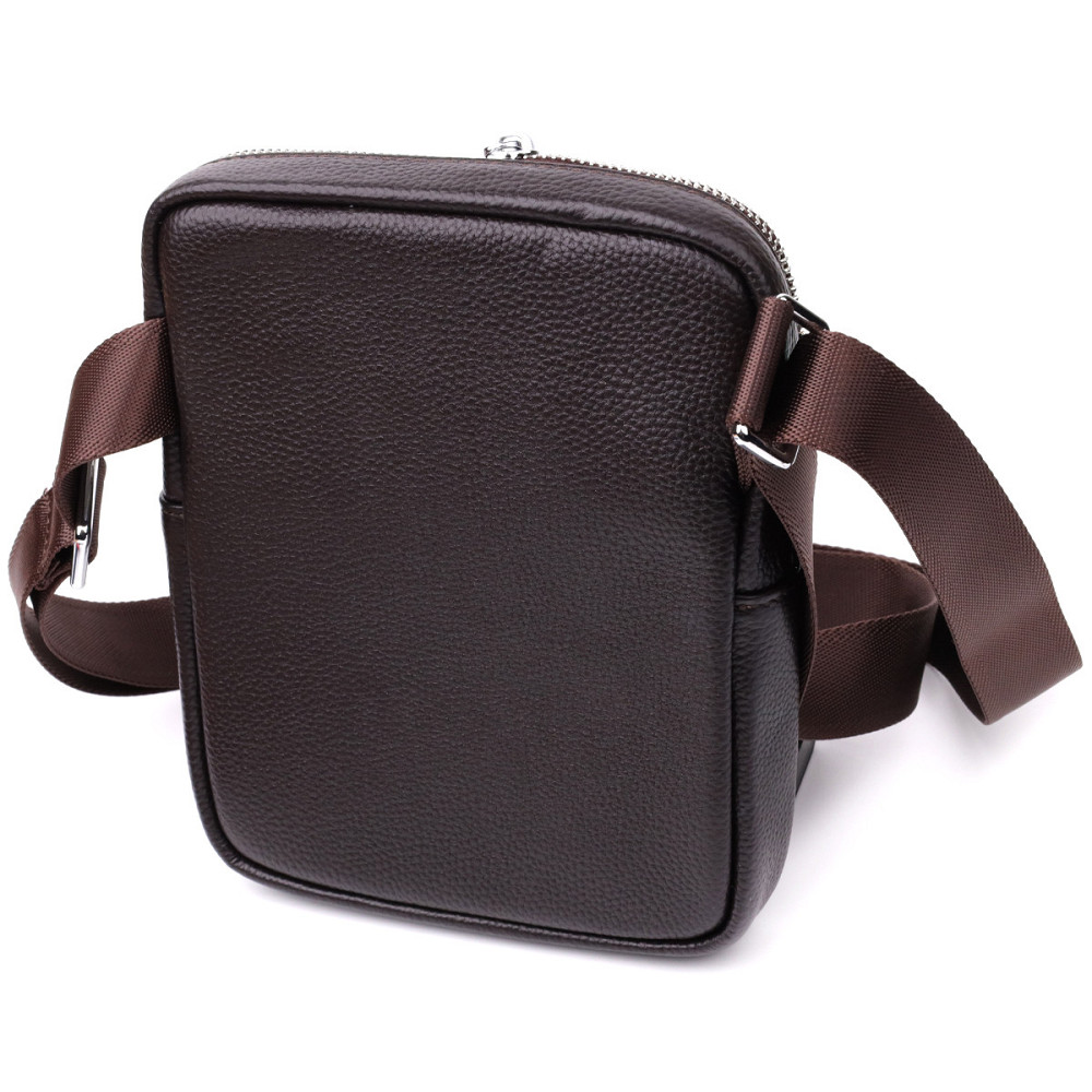 Чоловіча вертикальна сумка з натуральної шкіри Коричневий (Vintage) Київ - фото 6