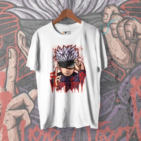 Футболка для подростка мальчика с принтом Магическая Битва Сатору Годжо 3 WE Размер 160 Anime10537 Днепр