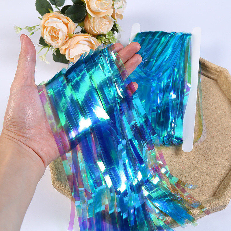 Шторка із фольги 2 м на 1 м перламутрово-блакитний Київ - фото 1