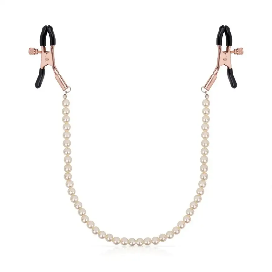 Затискачі для сосків з перлинним ланцюжком Rosy Gold - Nipple Clamps Pearls Львов - изображение 1