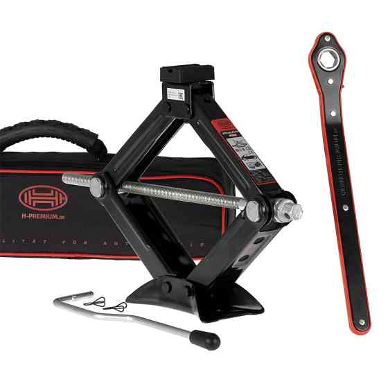 Преміум домкрат гвинтовий (ромб), з ручкою-трещіткою, 1,5т "BlackEdition", Heyner, 347160 Київ