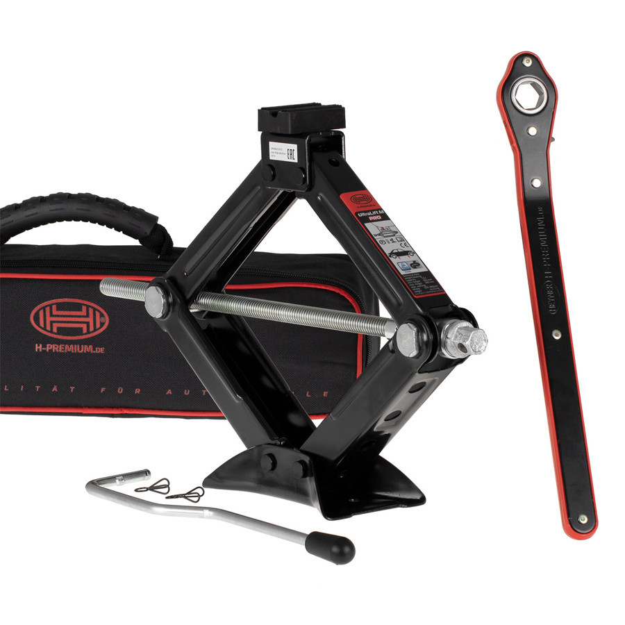 Преміум домкрат гвинтовий (ромб), з ручкою-трещіткою, 1,5т "BlackEdition", Heyner, 347160 Київ - фото 1