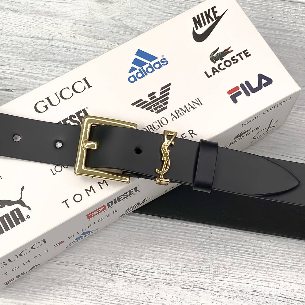 Женский кожаный бредовый ремень (8650) gold Киев - изображение 3