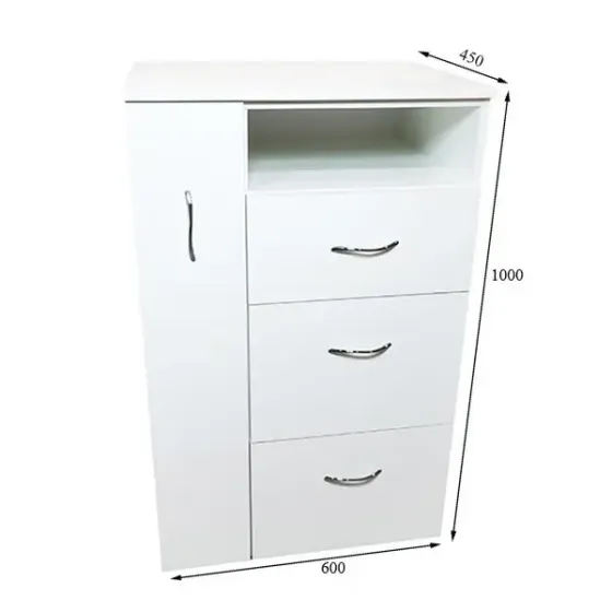 Косметологічна тумба з шухлядами та дверцятами UK-144 Чорний Київ