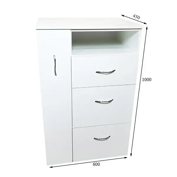 Косметологічна тумба з шухлядами та дверцятами UK-144 Чорний Київ - фото 2