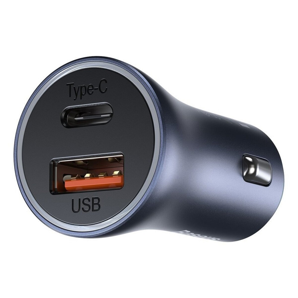 АЗП Baseus Golden Contactor Pro Dual Car Charger U+C 40W (With Cable Type-C/ iP 1m) Dark Grey Київ - фото 3