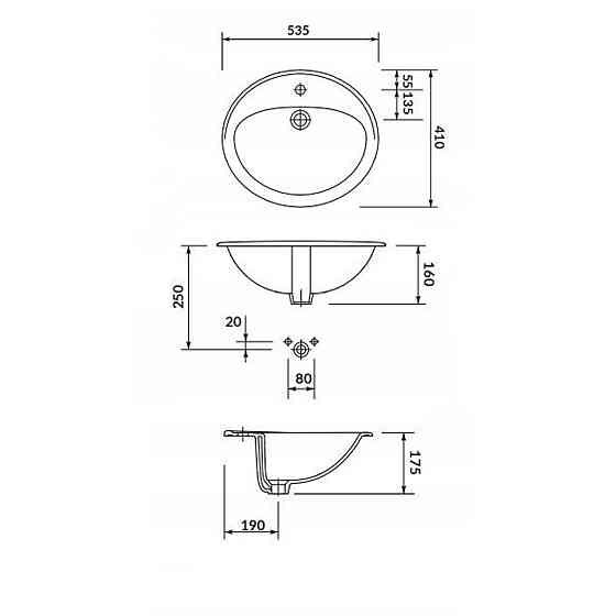 Умывальник на столешницу Cersanit CALLA 54 (000005605) Киев