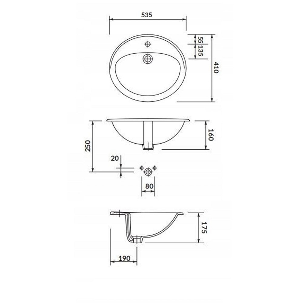 Умывальник на столешницу Cersanit CALLA 54 (000005605) Киев - изображение 3