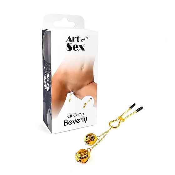 Зажим для клитора с бубенцами Art of Sex - Beverly clit clamp, Золото Sex Aura Киев
