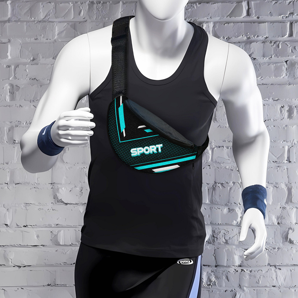 Сумка-бананка чоловіча/жіноча Sport 32×16 см з розширювачем поясна сумка або сумка через плече (02875) Київ - фото 2