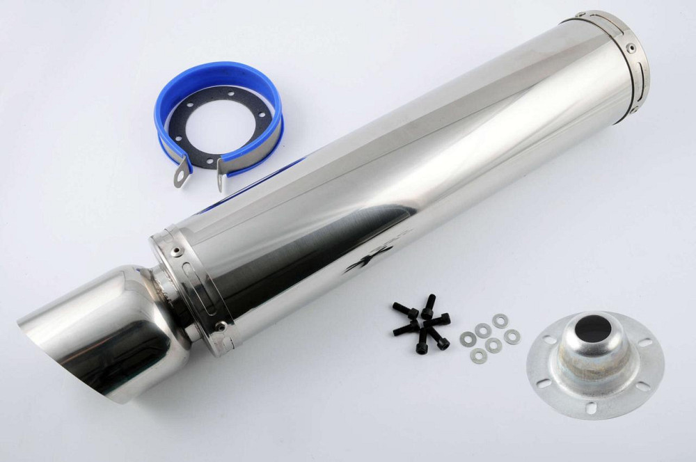 Глушник (тюнінг) 420*10 см, кріп. Ø78mm (нержавіюча сталь, хром, mod:24) Мукачево - фото 1