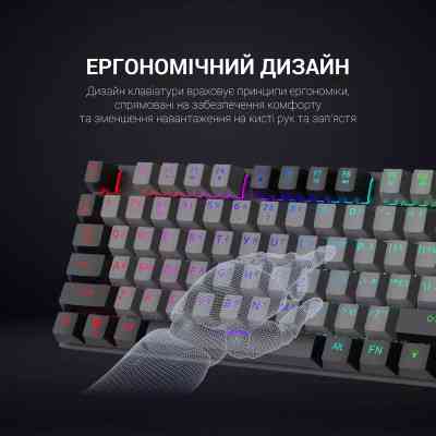 Клавиатура GamePro MK100B Blue Switch LED USB Black (MK100B) Винница