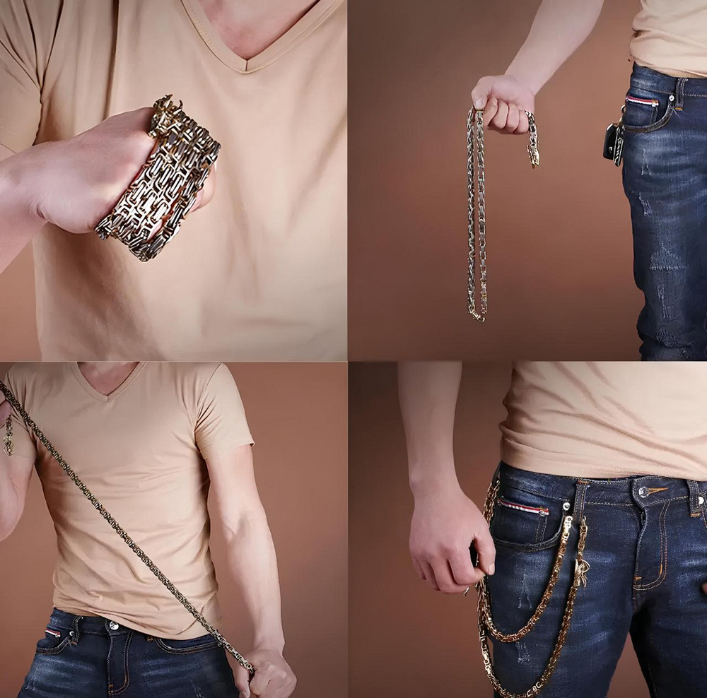 Стальная мужская цепочка Дракон RESTEQ 1 м — брутальный аксессуар с застёжкой в виде драконьей головы Киев - изображение 2