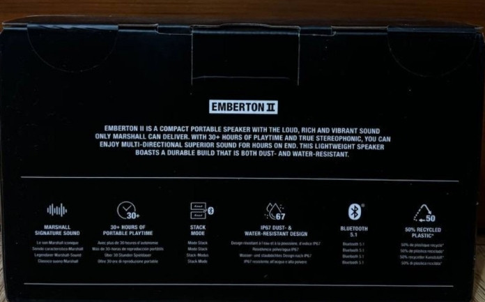 Колонка Marshall Emberton 2 II Black and Brass Нова. Харків - фото 3