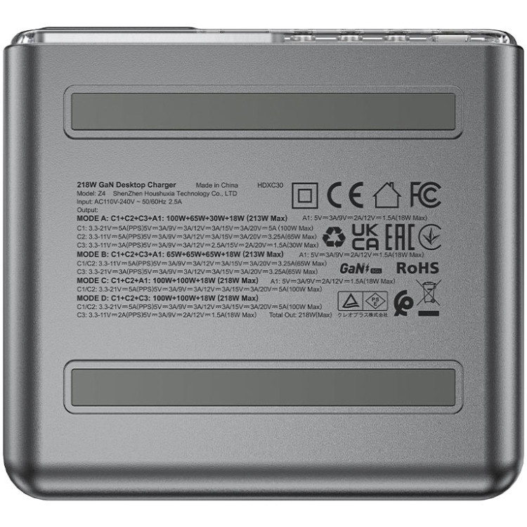 Зарядний пристрій 4xUSB 218W (3xUSB-C + USB-A) Gan Z4 Fast Charger Acefast Винница - изображение 6