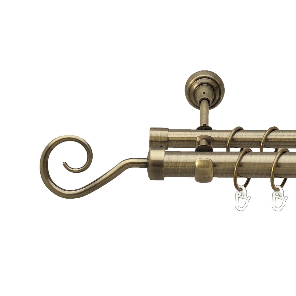 Карниз Orvit Гак металевий дворядний відкритий Антик 25\19 мм 300 см (4199027) Львов - изображение 1