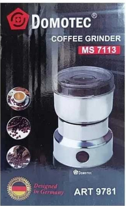 Кофемолка электрическая   DOMOTEC 300 Вт нержавейка для кофе и специй. Киев - изображение 1