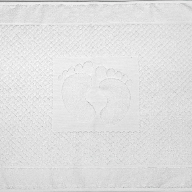 Махровий рушник жакардовий для ніг GM Textile 50х70см 600г/м2 (Білий) Суми - фото 4