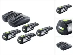 Zestaw energetyczny Festool 4x Акумулятор BP 18 Li 3.0 Ergo I V 3,0 Ah / 3000 mAh Li-Ion ( 577704 ) + podwójna ładowarka TCL 6 DUO Киев