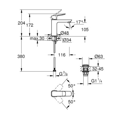Смеситель Grohe QuickFix 1018332430 Винница - изображение 4