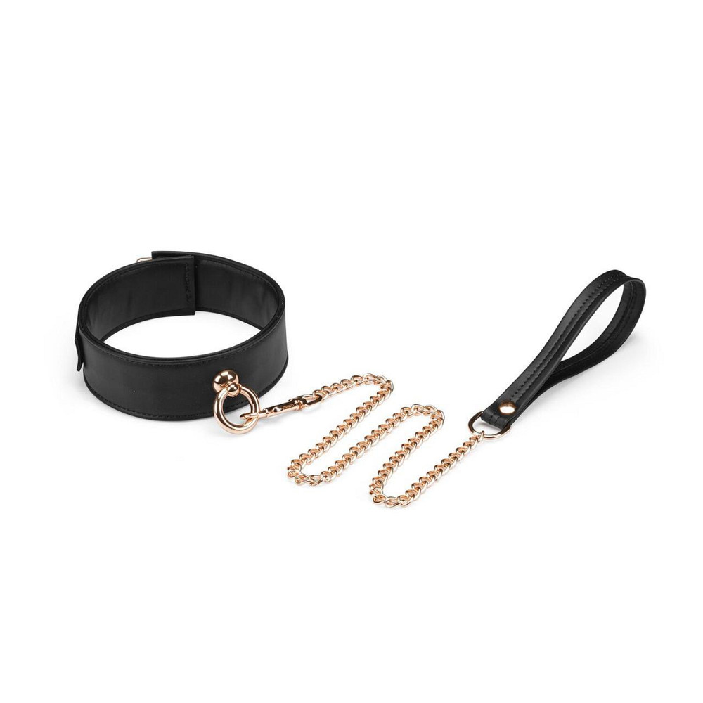 Нашийник з повідцем Liebe Seele Black Organosilicon Collar with Leash, екошкіра Sex Aura Київ - фото 1