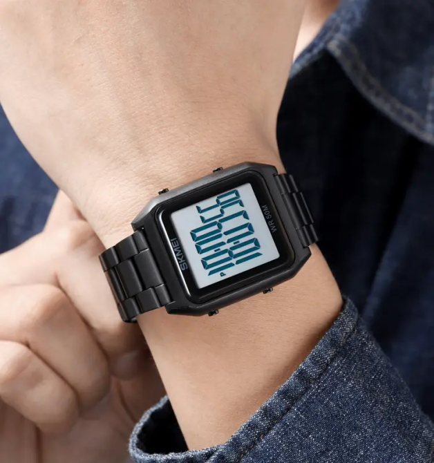 Чоловічий наручний годинник Skmei 1879 (Чорний з білим) Вінниця - фото 5