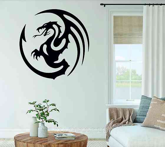 Декоративное настенное Панно «Дракон» Декор на стену 70*70 см, Черный Киев