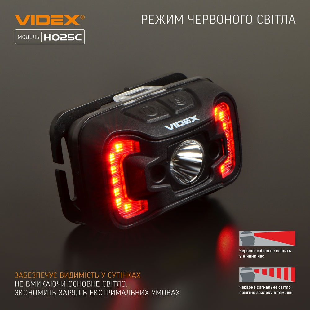 Ліхтарик LED налобний 310Lm 5000К чорний VLF-H025C Videx Житомир - фото 13