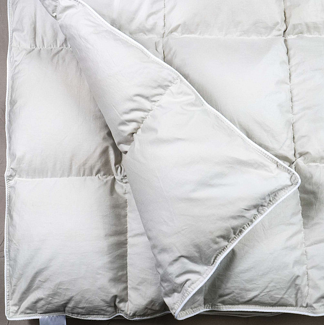 Эксклюзивное пуховое Полуторное одеяло премиум качества YouStar 100% гусиный пух, Сатин, размер 145х205 см (Бежевый) Сумы - изображение 10