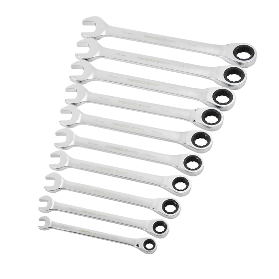 Набор комбинированных ключей с трещоткой WINSO PRO Cr-V, 10 шт (8–19 мм), в пластиковом держателе Киев