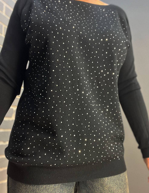 Джемпер женский ACCORDDREAM 9067 тонкий свитер россыпь камней, черный, one size Киев - изображение 3