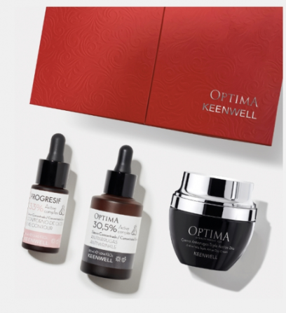 Набір Активне омолодження денний крем + сироватка для обличчя + сироватка навколо очей Keenwell OPTIMA 55 мл + 30 мл + 15 мл Дніпро