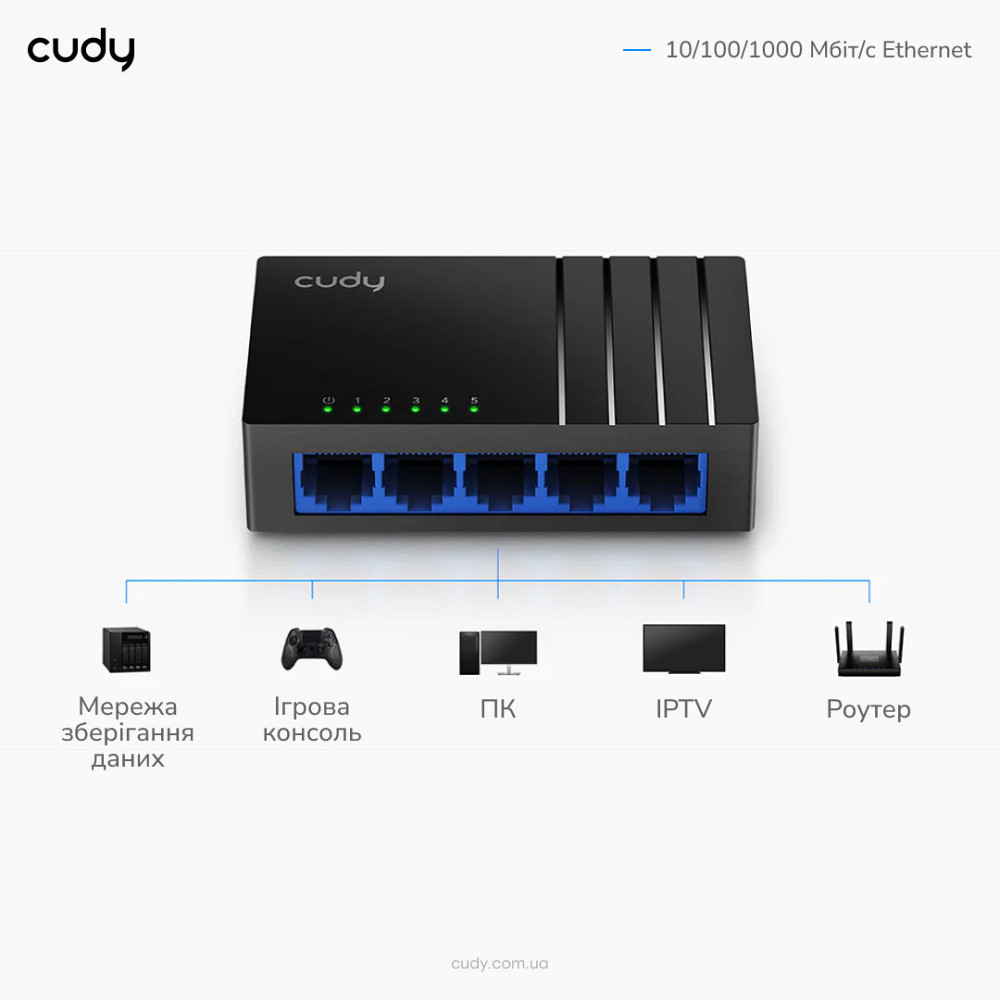 Комутатор 5-портовий некерований Cudy GS105D гігабітний (73-00505) Киев - изображение 5