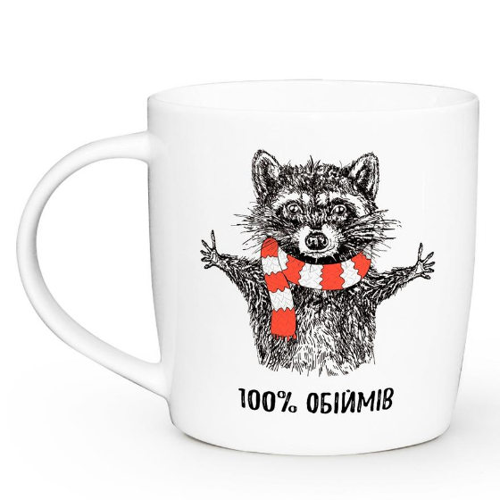 Чашка Єнот 350мл бочка (подарункова уп) 1806 Кварта Житомир - изображение 1