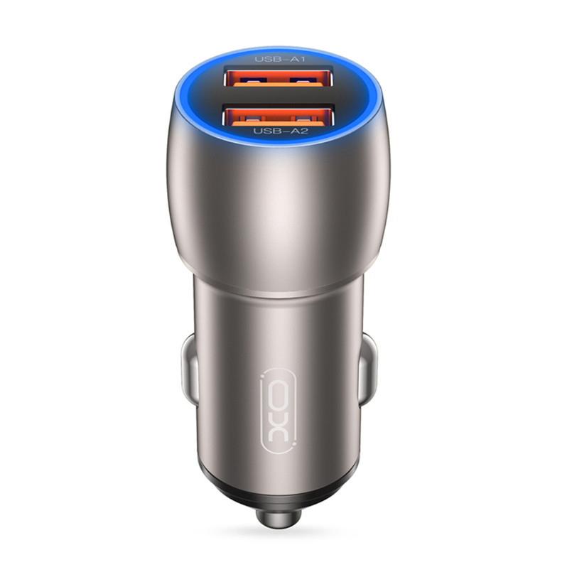 Автомобильное зарядное устройство XO CC52 Metal Dual USB QC3.0 36W черный Львов - изображение 1