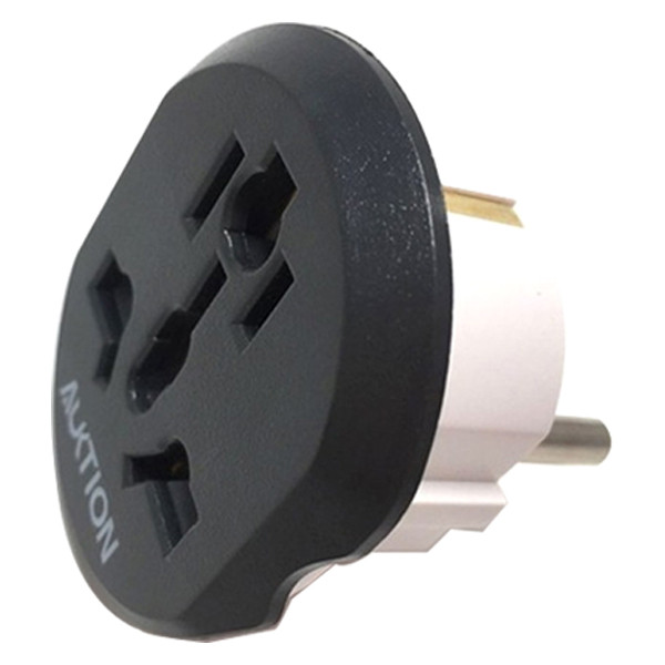 Універсальний перехідник Auktion з US/UK/AU на євро (EU) вилку (Чорний, 16А) Миколаїв - фото 1