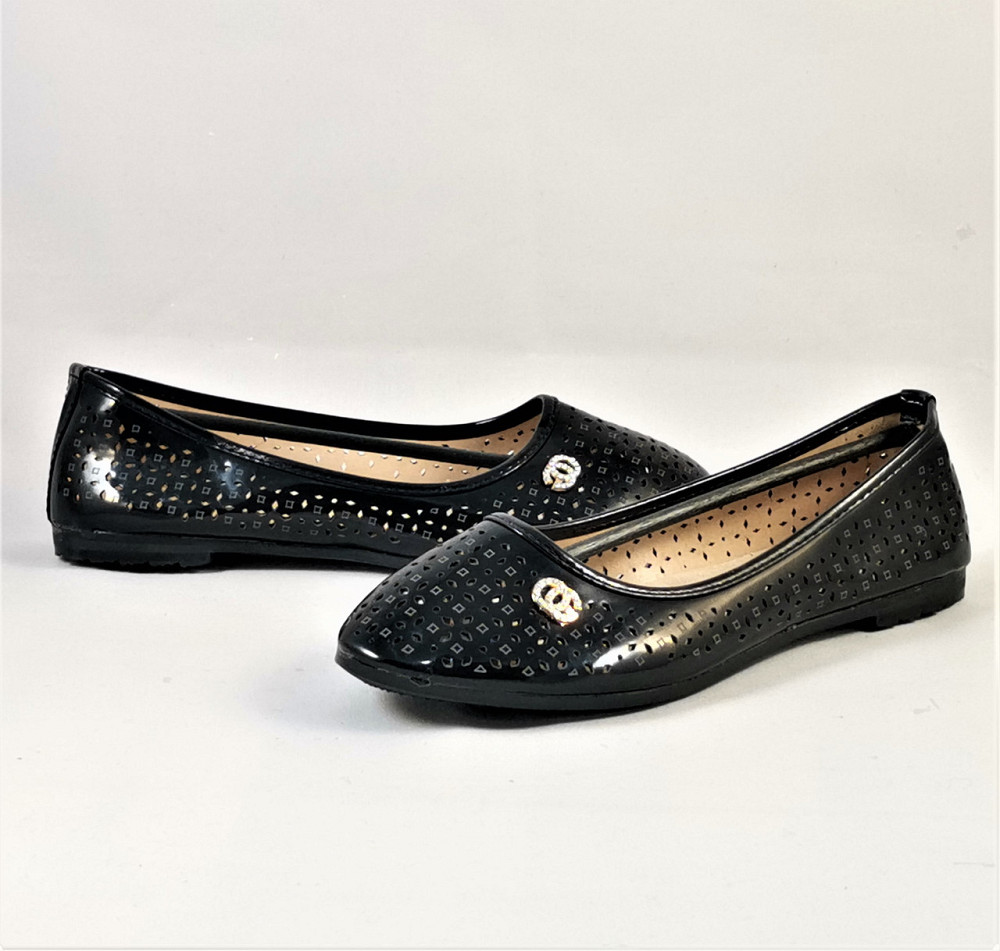 Жіночі Балетки Чорні Лакові з Перфорацією Мокасини Туфлі Літні (розміри: 36,37,38,39) — 870 Дніпро - фото 2