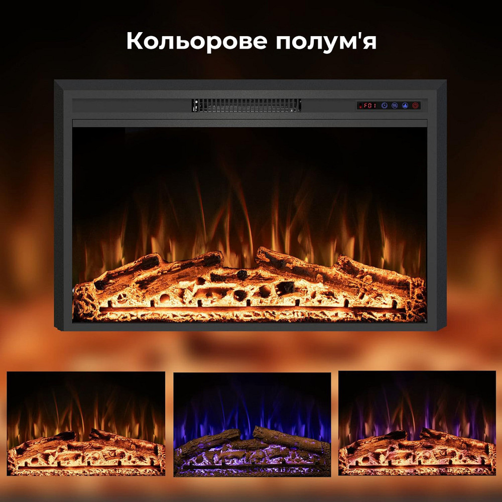 Електрокамін з обігрівом Royal Goodfire Lite 26 (EF26B), з дровами, кольорове полумʼя Львів - фото 3