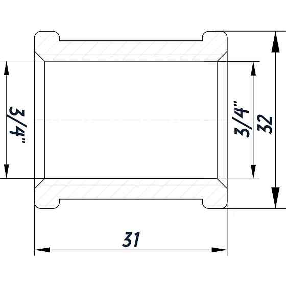Муфта 3/4″ВВ нікельована NM441L OPTIMUM Тернопіль
