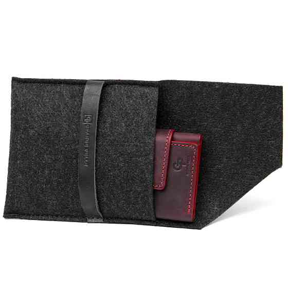 Матовое винтажное портмоне GRANDE PELLE 11454 Бордовый Киев