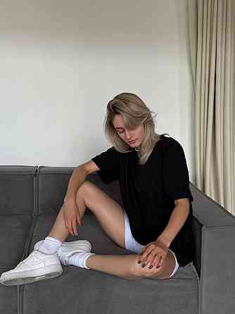 Футболка базова оверсайз Чорний 42/44 Харків