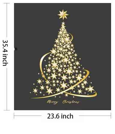 Наклейка новорічна на вікна Ялинка картина на 2-х листах розмірами 30на60см, силікон золотий Київ