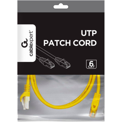 Патч-корд 5м UTP cat 6 CCA yellow Cablexpert (PP6U-5M/Y) Винница - изображение 2